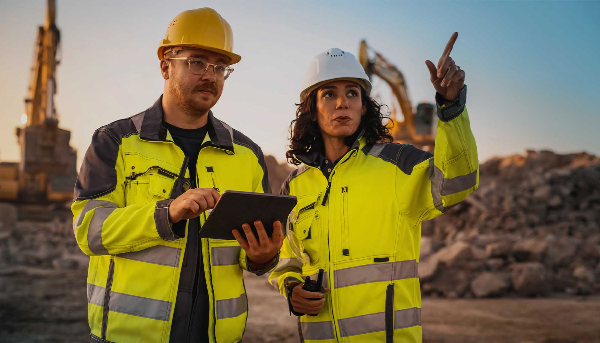 2 People on construction site