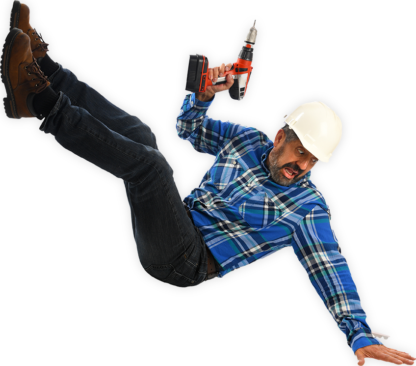 Person falling while at work